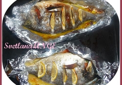 Рецепт: Дорада в фольге фаршированная овощами