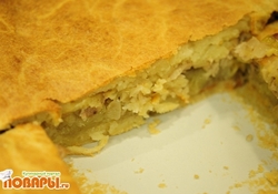Рецепт: Пирог «Вкусный ленивчик» без раскатки теста