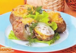 Рецепт: Картофель, фаршированный сельдью