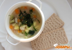 Рассольник на скорую руку с ячкой