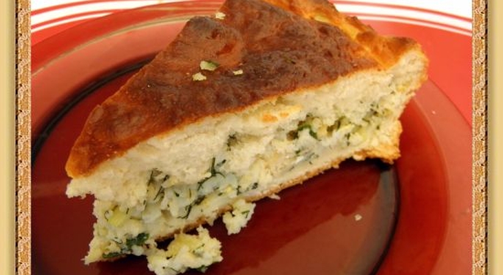 Кулебяка с рисом и рыбой