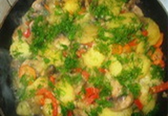 Тушеная картошка с грибами