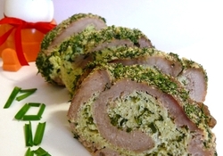 Рецепт: Мясной рулет "Весенняя зелень"