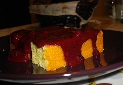 Чизкейк манный с ягодным соусом