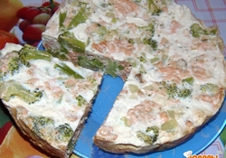 Рецепт: Запеканка с горбушей и брокколи в мультиварке