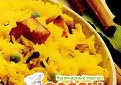 Рецепт: Рис с зеленым горошком и паниром (Матар пулао)