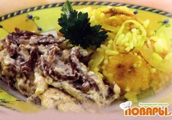 Рецепт: Телятина с рисом и бананами