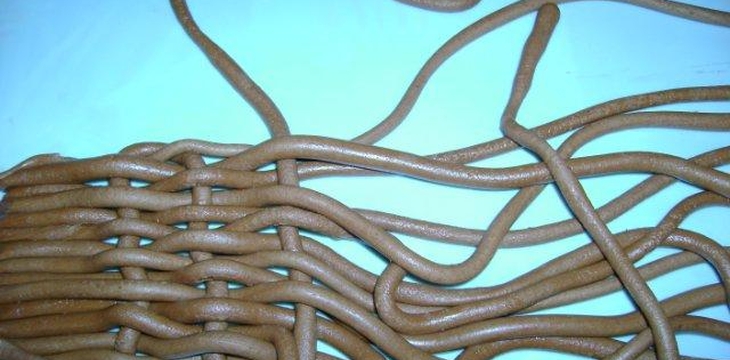 Шаг №3 МК Плетёная корзинка от Annula