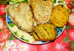 Рыбные сердечки под сметанной заливкой