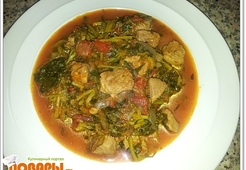 Листья семиз или шпинат с мясом