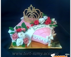 Рецепт: Подушка с диадемой и цветами