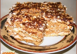 Рецепт: Торт "Воздушный сникерс"