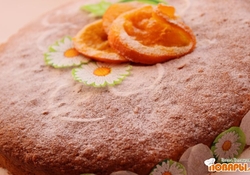 Рецепт: Апельсиновый торт с постным кремом и цукатами