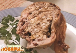 Рецепт: Курица, фаршированная блинами