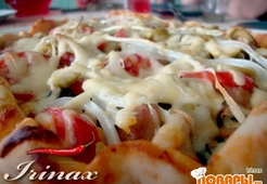 Пицца с курицей и грибами