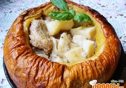 Рецепт: Тыквенный горшочек с мясом