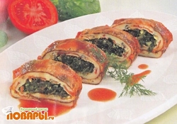 Рецепт: Рулетики из шпината