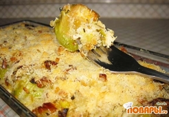 Гратен из брюссельской капусты с пореем