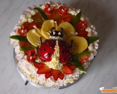 Рецепт: Торт "Божья коровка"