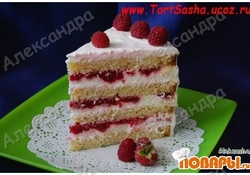 Рецепт: Торт "Малиновая нежность"