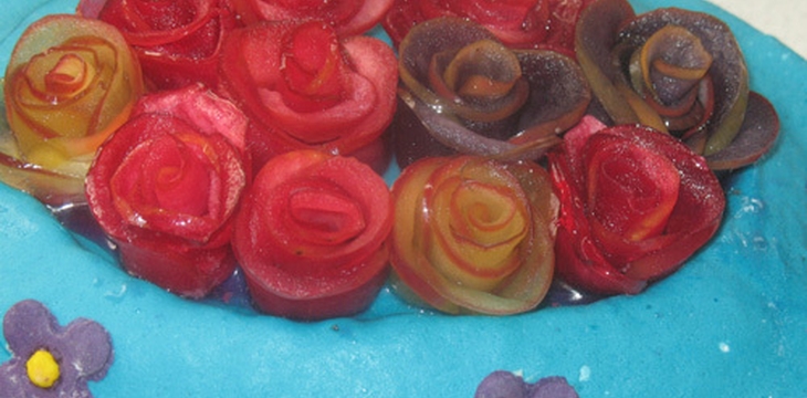 Шаг №10 MK Торт Корзинка с яблочными розами от best