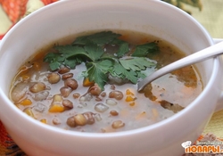 Рецепт: Суп из зеленой чечевицы