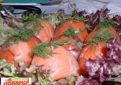 Рецепт: Мешочки из лосося