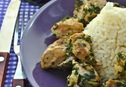 Свинина в шпинатном соусе