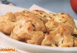 Цветная капуста, запеченная под майонезом