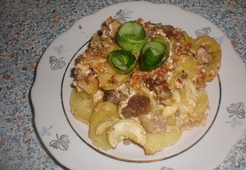 Картофель, запечённый в духовке с кабачками