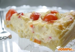 Рецепт: Пирог с кабачками и плавленным сыром