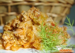 Рецепт: Ленивые голубцы в томатном соке, без риса