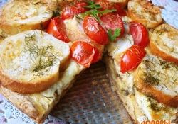 Рецепт: Киш из кабачков с чесночным хлебом