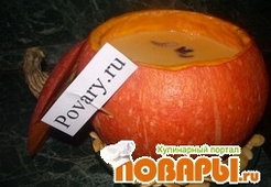 Тыквенный суп-пюре с морепродуктами 