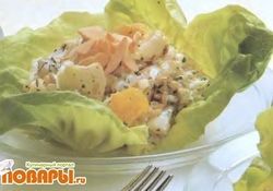 Рецепт: Салат из копченой трески с апельсинами