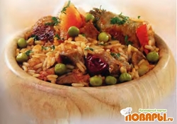 Рецепт: Плов с курицей и свининой