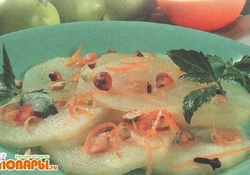 Рецепт: Яблочный салат с фруктовым соусом