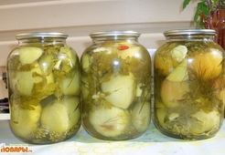 Зеленые томаты в маринаде с зеленью