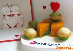 Рецепт: Торт-сорбет "Фруктовый бриз"