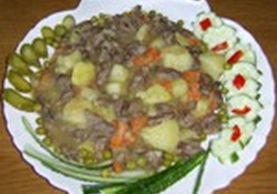 Рецепт: Сердечки куриные тушеные или рагу с сердечками