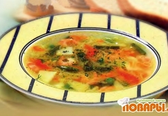 Суп овощной с креветками