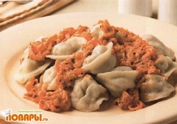 Рецепт: Пельмени с поджаркой