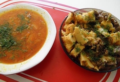 Борщ с галушкой по-полтавски