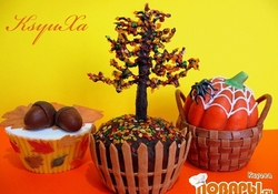 Рецепт: Шоколадные капкейки с начинкой