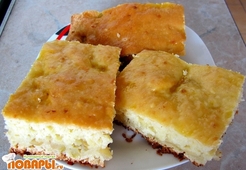 Пирог с яблоками из творожного теста