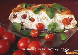 Рецепт: Творожный пудинг с помидорами