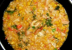 Рецепт: Тайский суп с креветками и кукурузой