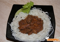 Рецепт: Поджарка из печени по-восточному