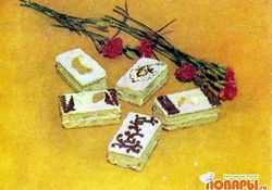 Рецепт: Пирожное песочное с кремом