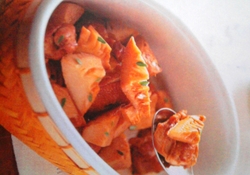 Рецепт: Бамбук тушеный с курицей